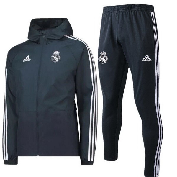 Coupe Vent Foot Real Madrid Ensemble Complet 2018-2019 Gris Marine